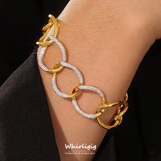 Trendy Chain Design Stainless Steel Bangle For Women Charm Bracelet Luxury Charm Jewelry Wedding Banquet Gift