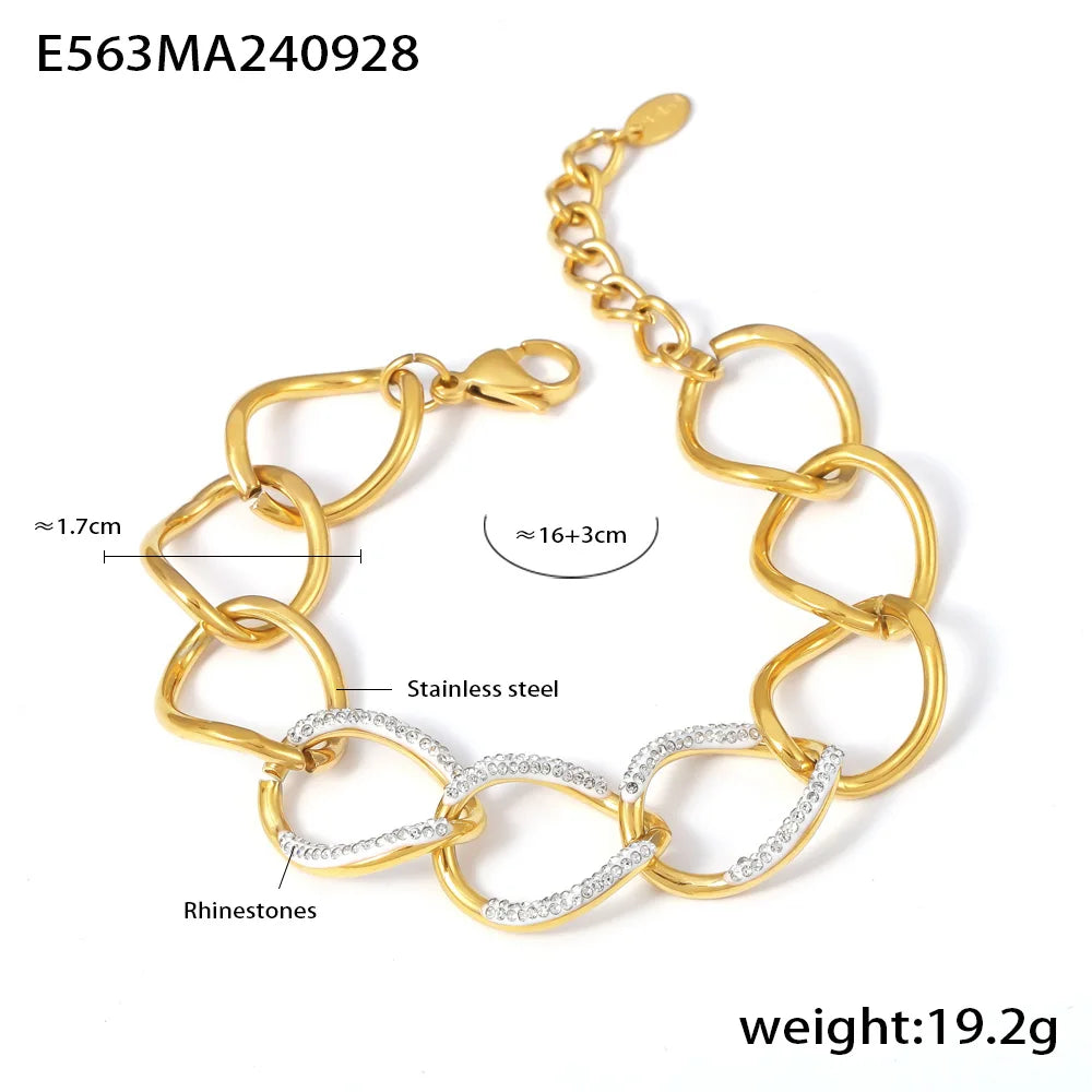 Trendy Chain Design Stainless Steel Bangle For Women Charm Bracelet Luxury Charm Jewelry Wedding Banquet Gift