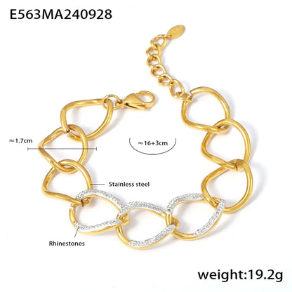 Trendy Chain Design Stainless Steel Bangle For Women Charm Bracelet Luxury Charm Jewelry Wedding Banquet Gift