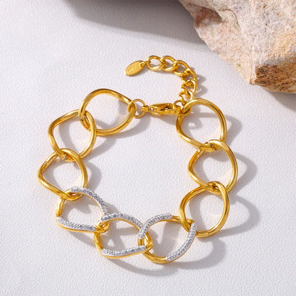 Trendy Chain Design Stainless Steel Bangle For Women Charm Bracelet Luxury Charm Jewelry Wedding Banquet Gift